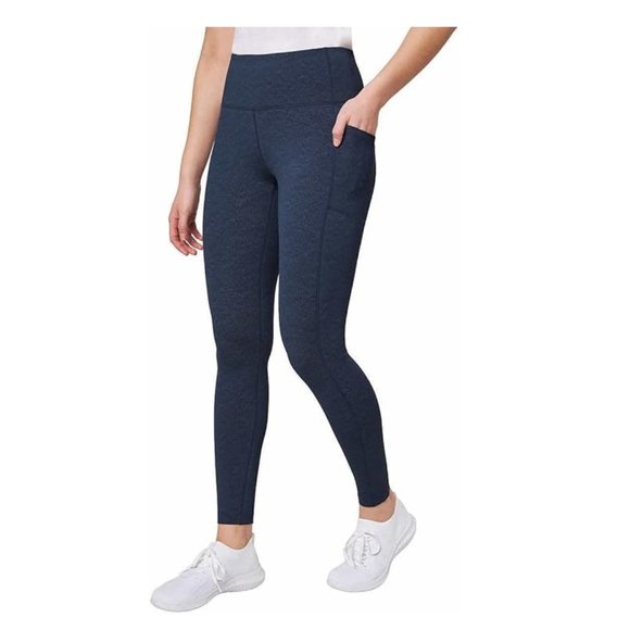 NWT Mondetta Women's Garment Wash Tight Leggings Activewear Blue S $60 5C142 - Picture 1 of 2